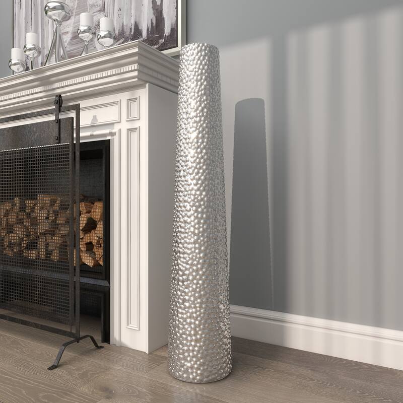 Minimalist Ceramic Modern Tall Vase with Bubble Texture - Silver, Black, Gold, White