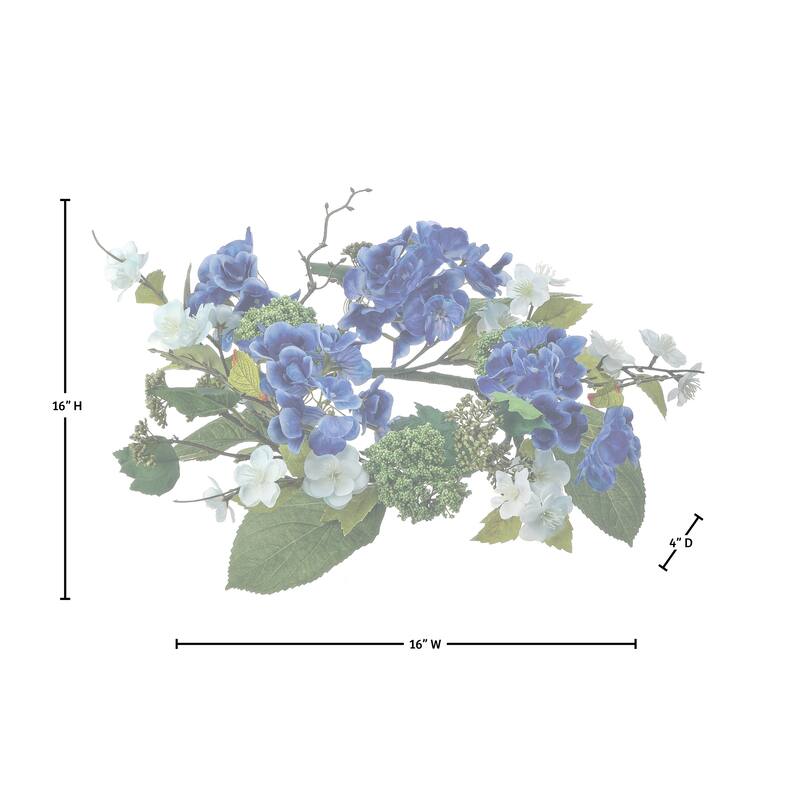 16" Garden Hydrangea Wreath