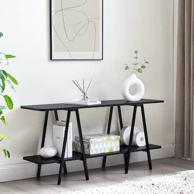 Manhattan Comfort Modern Celine 47.24" Sideboard with 2 Shelves in Black