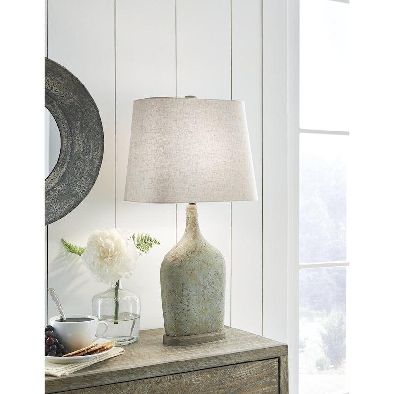 Maribeth Vintage Casual Sage Table Lamp - Set of 2 - 14"W x 9"D x 28"H