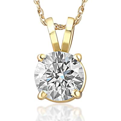 3/4ct Diamond Solitaire Pendant Yellow Gold
