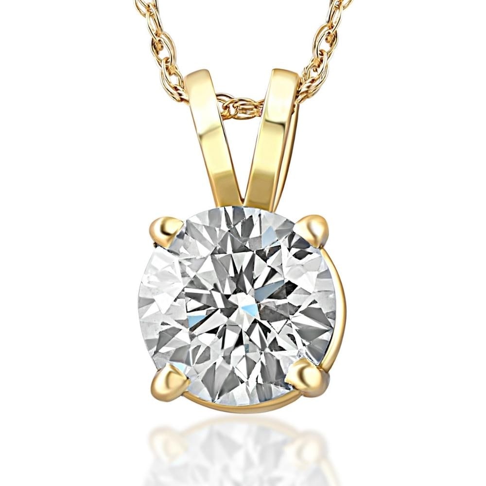 Bliss Diamond 3/4ct Diamond Solitaire Pendant Yellow Gold