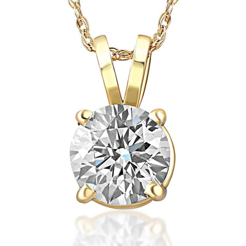 Bliss Diamond 3/4ct Diamond Solitaire Pendant Yellow Gold - Yellow - 18 Inch