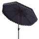 preview thumbnail 12 of 20, SAFAVIEH 9ft Outdoor Patio Umbrella, Double Top with Valance - UV Resistant, Auto Crank Tilt