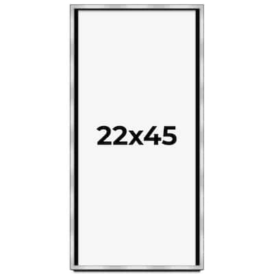 22x45 Shadow Box Frame Silver | 1.375 Inches Deep Real Wood