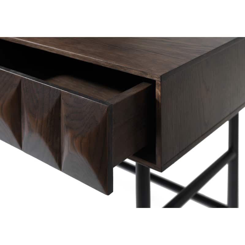 Rye Studio Modern 46" Wide 2-Drawer Console Table, Espresso Oak - 15.5"W x 46"L x 30"H