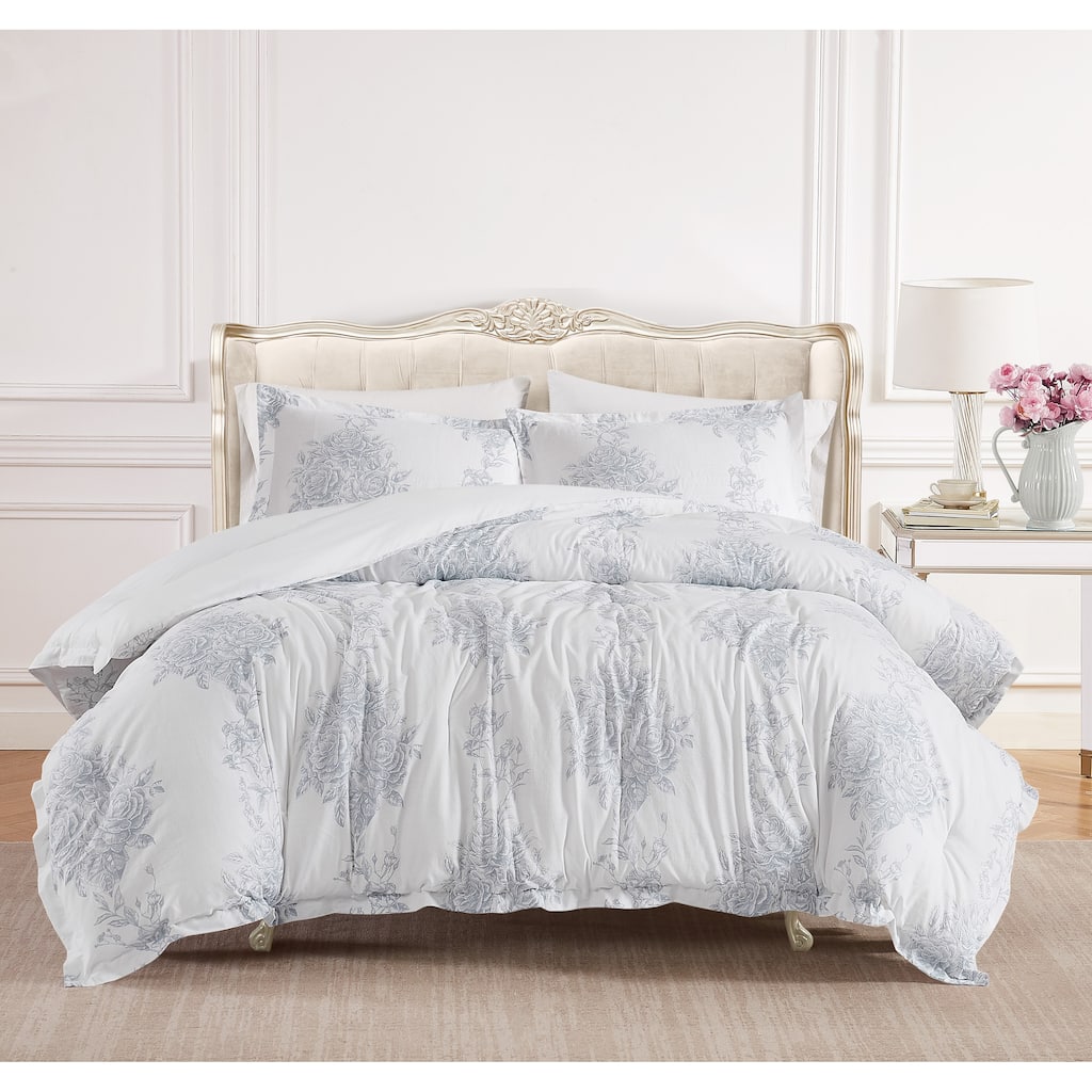 Shabby Chic Toile Bouquet Comforter Set