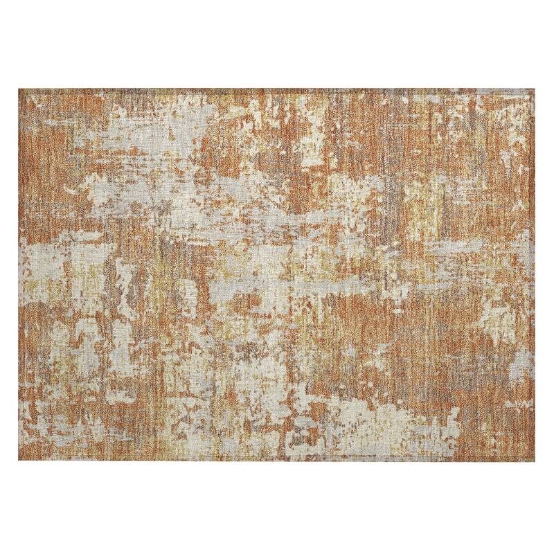 Machine Washable Indoor/ Outdoor Abstract Chantille Rug