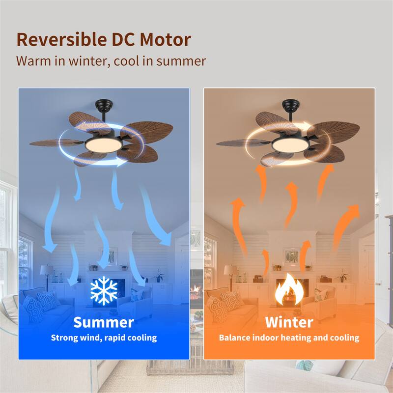 52" DC Motor Ceiling Fan with Lights and Remote Control