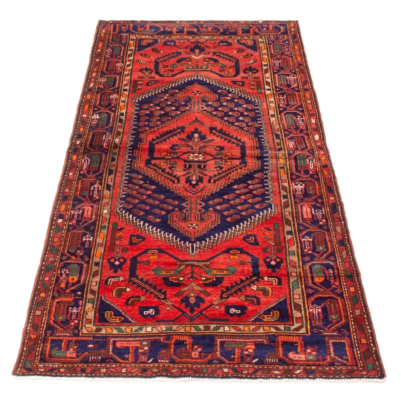 ECARPETGALLERY Hand-knotted Andelz Red Wool Rug - 4'3 x 9'5