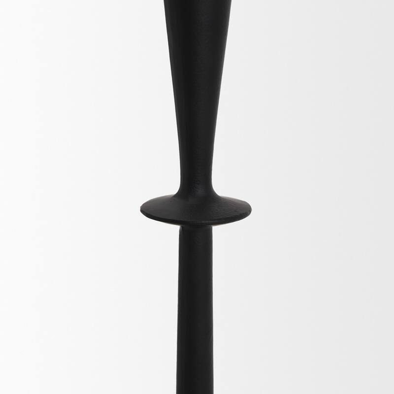 Qwin Matte Black Cast Aluminum Medium Candle Holder - 4.5 x 4.5 x 13