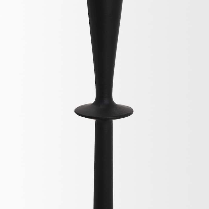 Qwin Matte Black Cast Aluminum Tall Candle Holder - 4.5 x 4.5 x 15