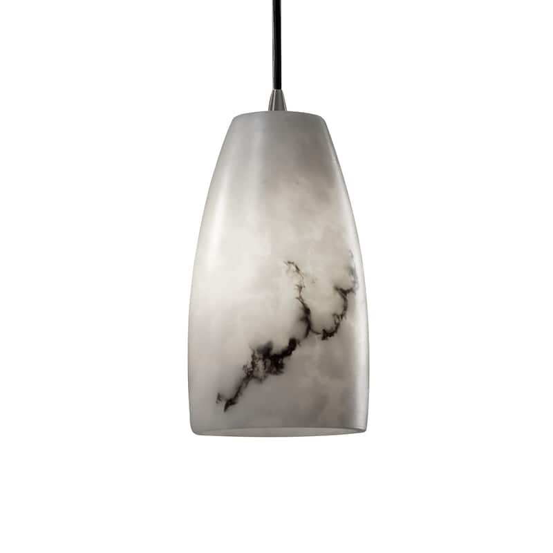 Justice Design LumenAria 1-light Brushed Nickel Pendant - Brushed Nickel, Off-White