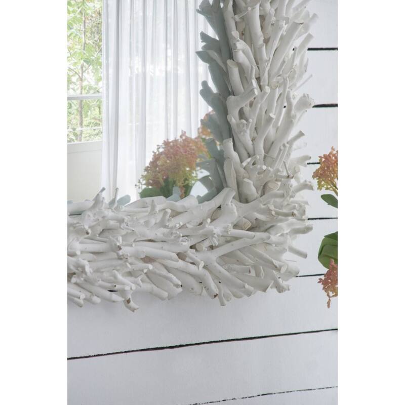 Rectangular Wall Mirror - 29" - White