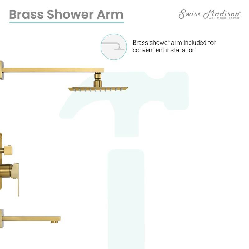 Swiss Madison SM-STF01 Concorde Tub and Shower Trim Package with 1.8