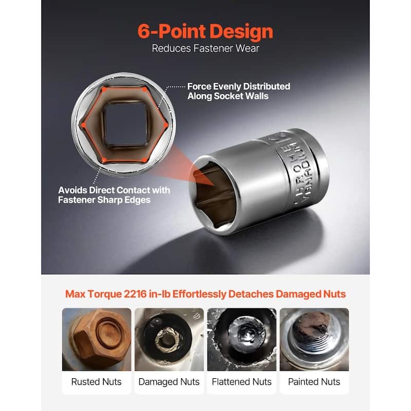 69-Piece Socket Set with Ratchet 3/8 and 1/4 Drive CR-V Steel Chrome Plated Mechanics Tool Kit - 14.96 x 10.83 x 2.83 in