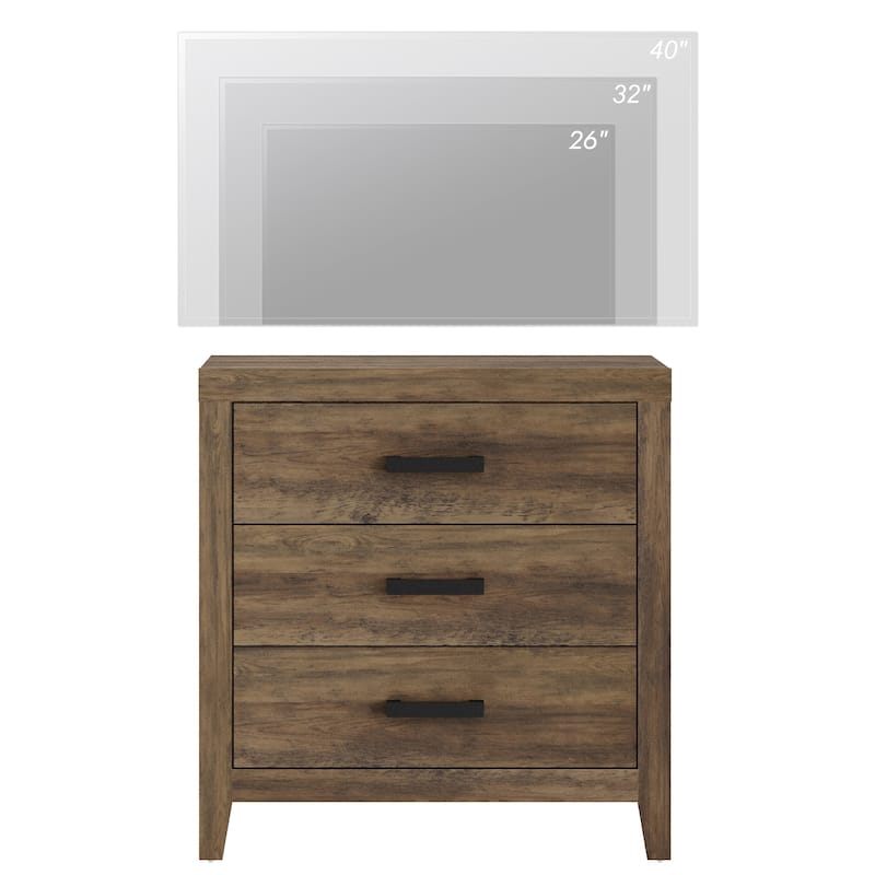 WAMPAT Farmhouse TV Stand, Modern Wood Media Console, Rustic Entertainment Center with Storage for Living Room, Bedroom