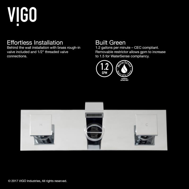 VIGO Titus 3" H 2-Handle Wall Mount Bathroom Faucet