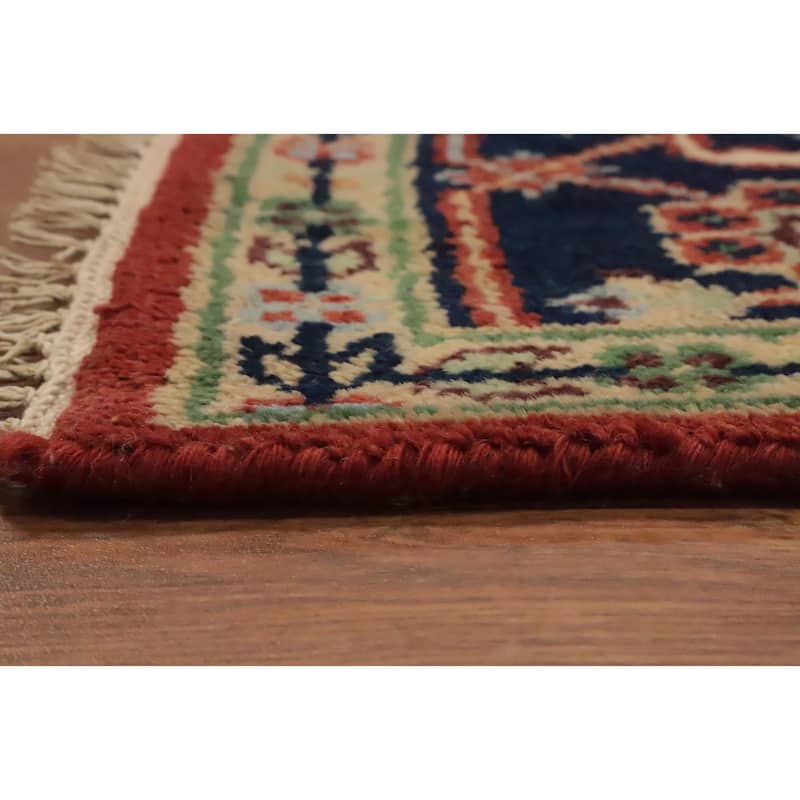 Hand Knotted Oriental 100% Wool Carpet Traditional Medallion Oranges & Rust Heriz (serapi) Area Rug - 9' 9'' X 7' 11''