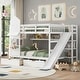 preview thumbnail 9 of 68, Merax Castle Style Bunk Bed with 2 Drawers 3 Shelves and Slide White - Full