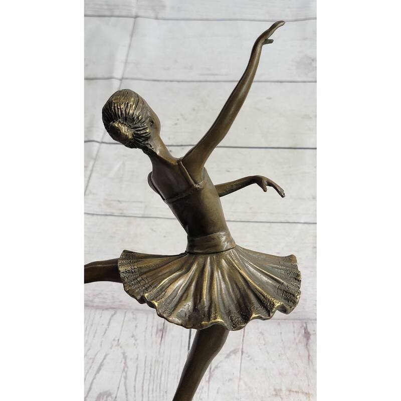 Ballerina Ballet Dancer Balancing On One Foot Bronze Figure Figurine Statue Sculpture