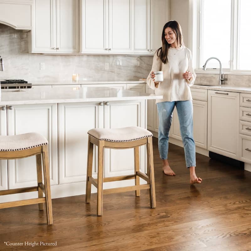 Maven Lane 31" Adrien Saddle Kitchen Bar Height Stool - N/A