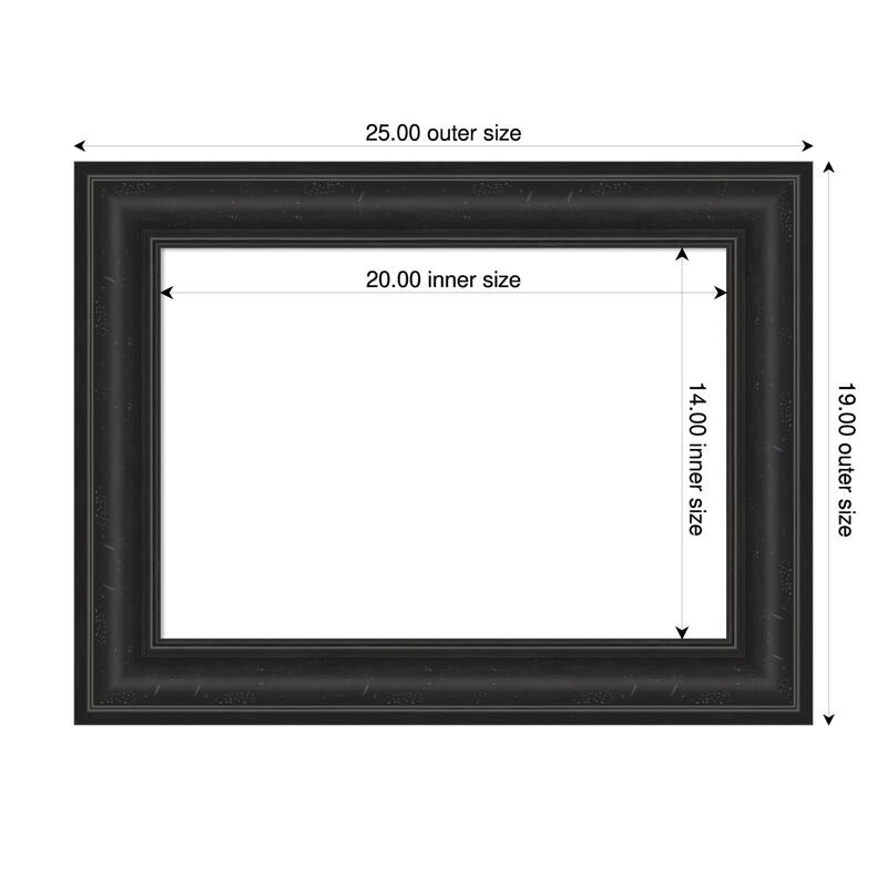Amanti Art Shipwreck Black Framed Dry Erase Magnetic Board - 25 x 19 in - Shipwreck Black