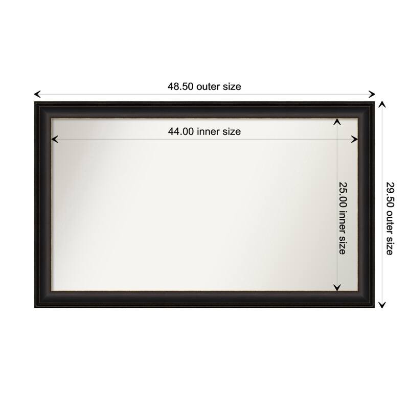 Trio Oil Rubbed Bronze Framed Non-Beveled Custom Wall Mirror, Bathroom Vanity Mirror - Outer Size: 48.5 x 29.5
