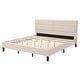 preview thumbnail 2 of 11, CorLiving Bellevue Dark Grey Upholstered Panel Bed, King
