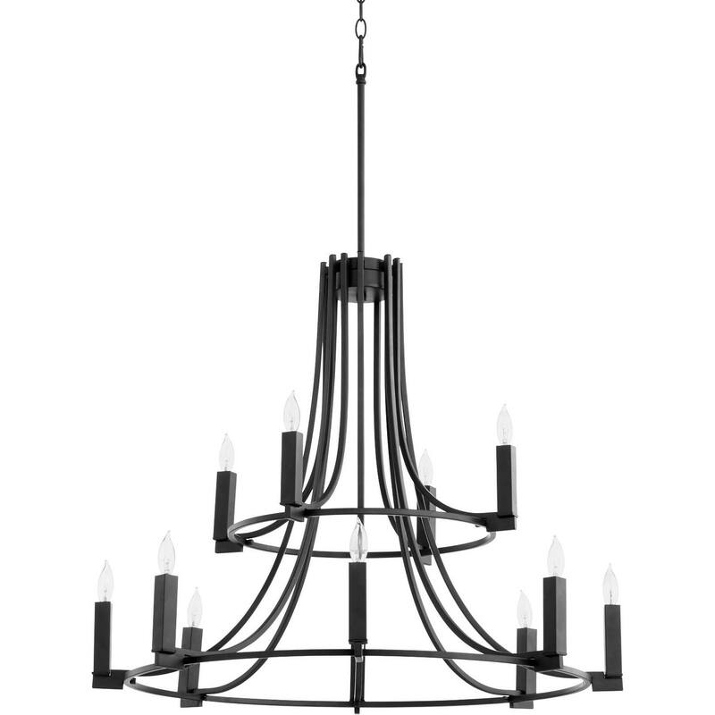 Quorum International 696-12 Olympus 12 Light 32" Wide Ring Chandelier - Textured Black