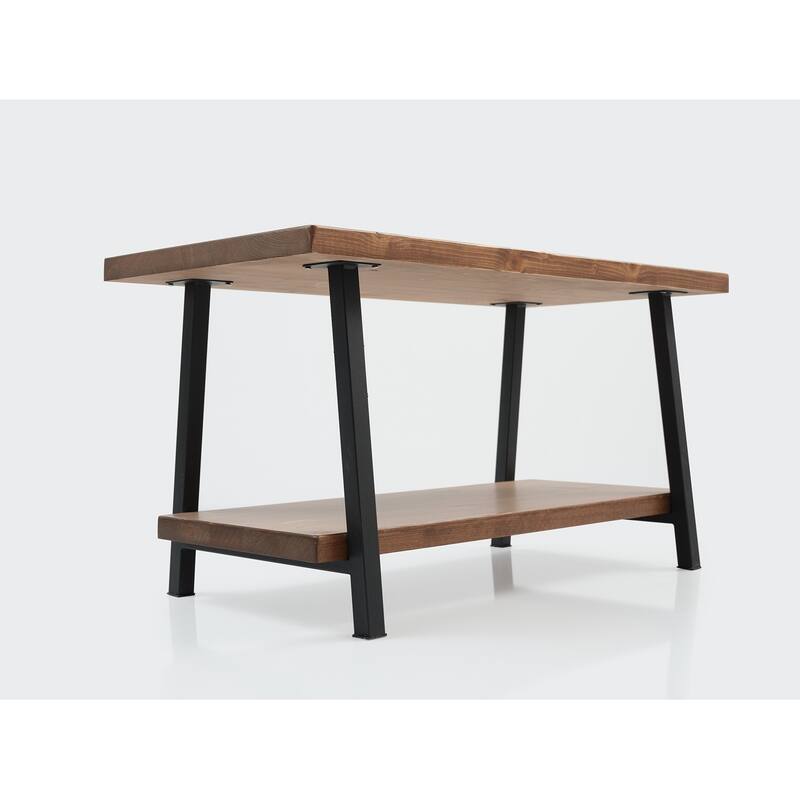 Maria Metal Frame Solid Wood Coffe Table For Living Room