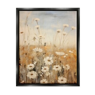 Stupell Daisy Meadow Painting Framed Floater Canvas Wall Art Design by ...