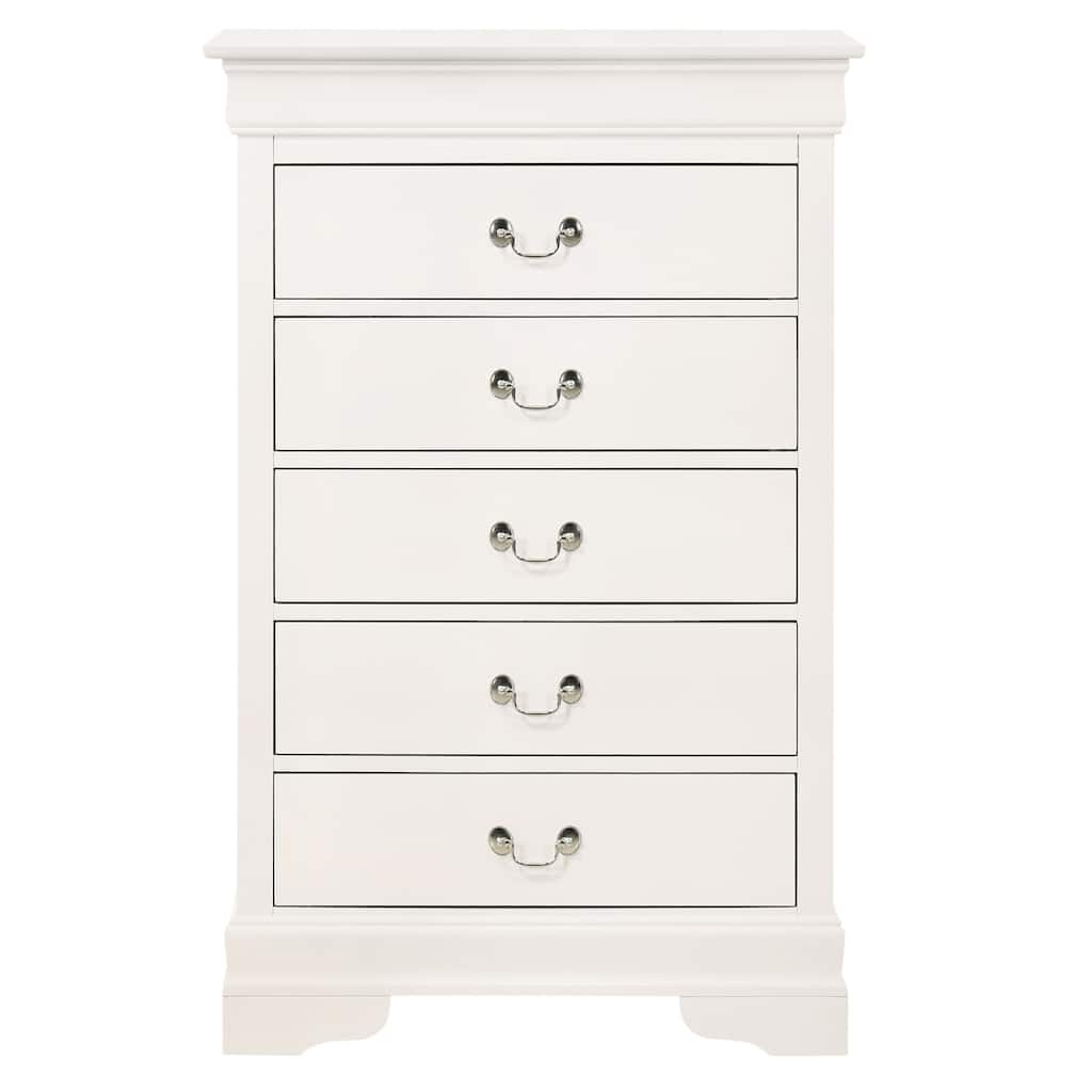 5-Drawer Wooden Bedroom Chest - 48" - White