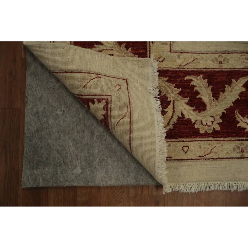 Hand Knotted Oriental 100% Wool Carpet Traditional All-Over Beige & Ivories Peshawar Area Rug - 7' 9'' X 8' 1''