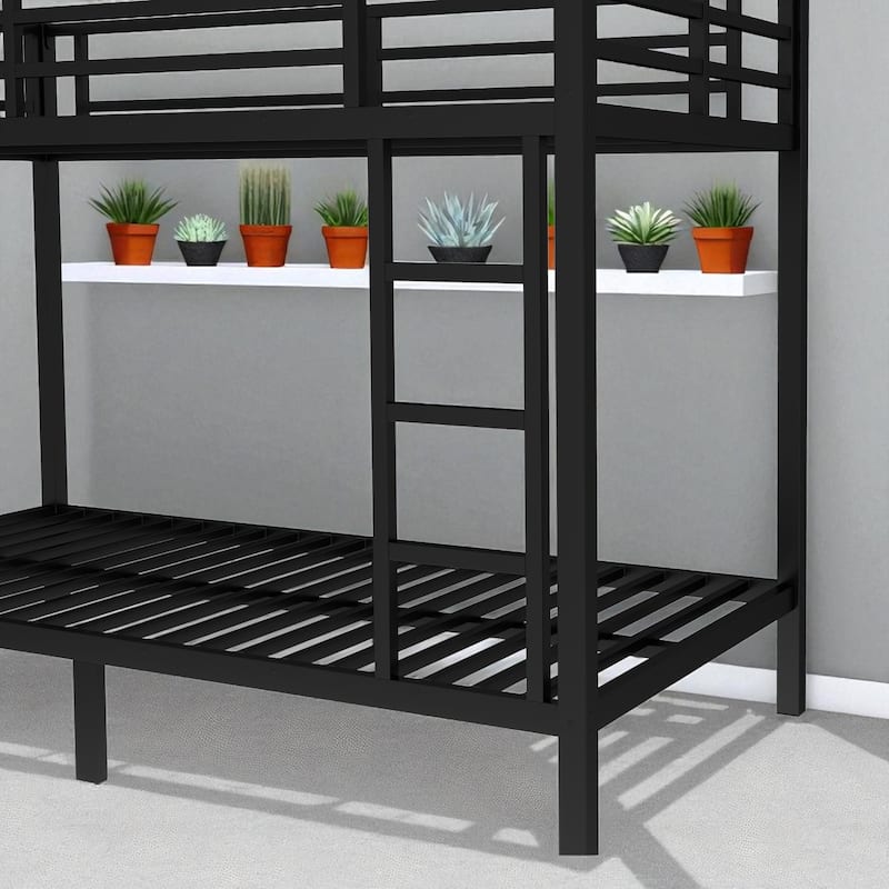 Full over Full/Twin XL over Twin XL Metal Bunk Bed for Teens and Adults, Space-Saving, Noise-Free, No Box Spring Needed