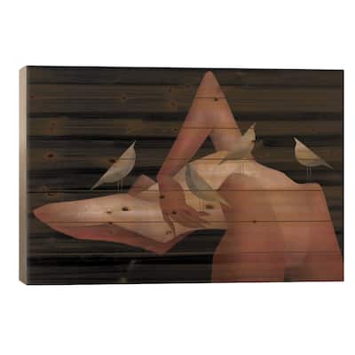 Human Forms Print On Wood by Valeriya Simantovskaya - Multi-Color