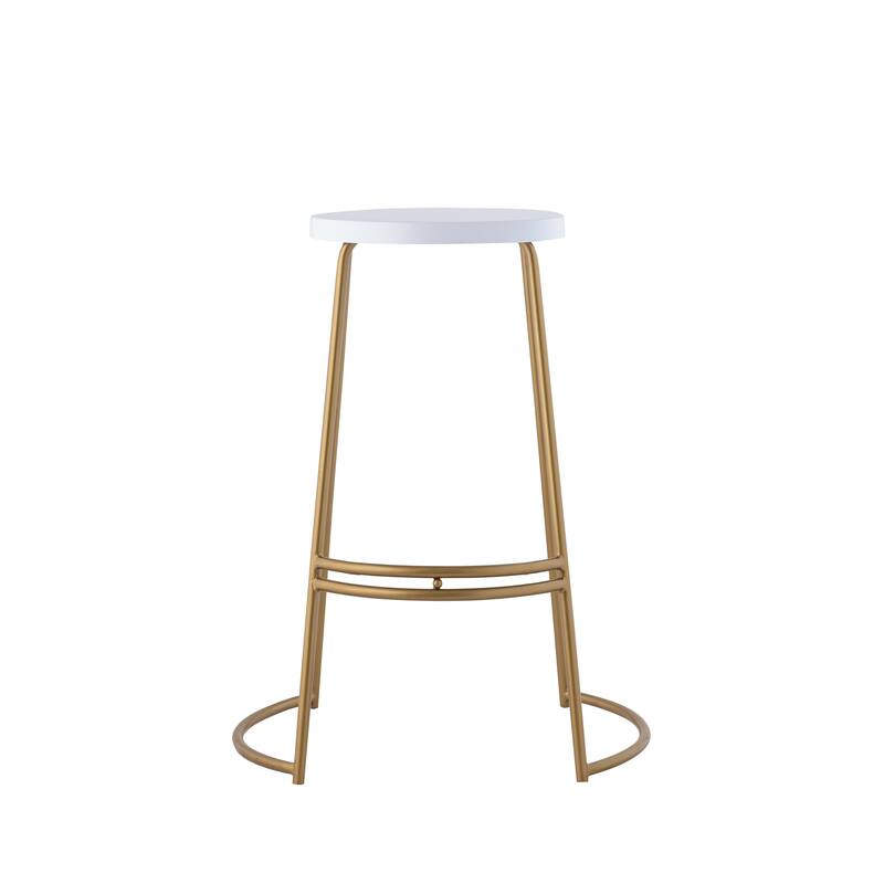 Trinity 28.75" Modern Designer Iron Curved Backless Bar Stool, by JONATHAN Y