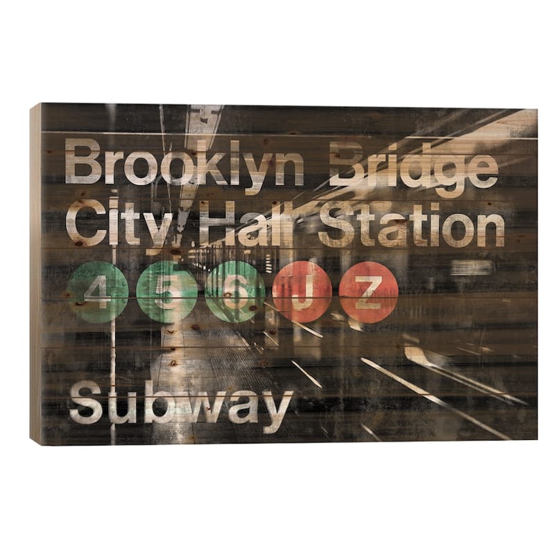 NYC Subway Station I Print On Wood by Luke Wilson - Multi-Color - 18x26x1.5