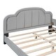 preview thumbnail 6 of 7, Full Upholstered Bed Platform Bed with Curve Footboard - Grey