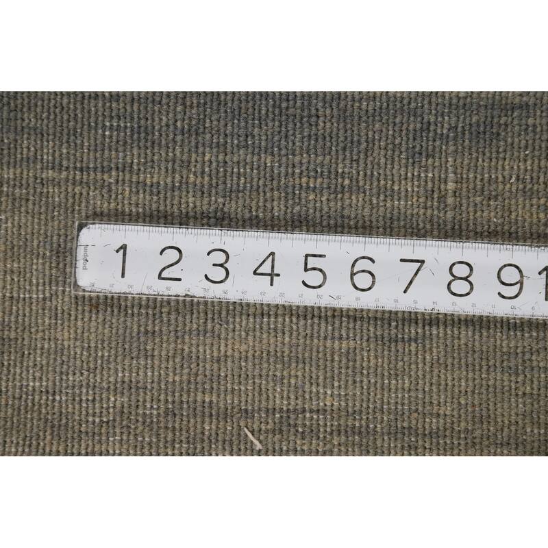 Gray Gabbeh Modern Rug Hand-Knotted Wool Carpet - 4'3"x 5'9"