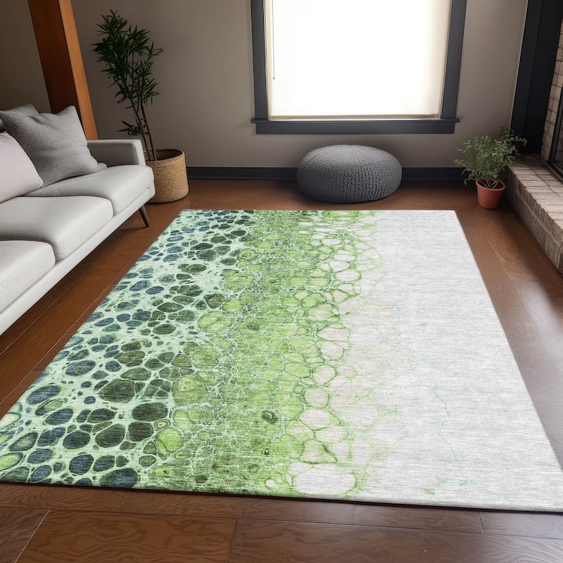 Premium Washable Super Soft Abstract Ombre Mayfield Rug - Aloe - 5' x 7' 6"