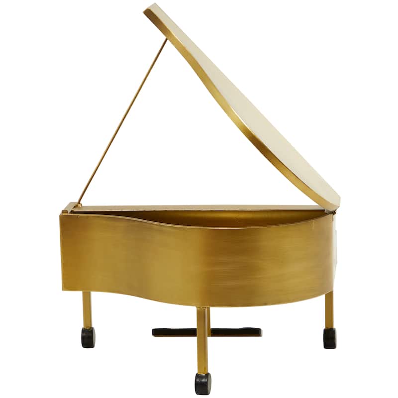 Metal Instrument Piano Sculpture - Gold - Roche River Decor - 13"W x 16"L x 22"H