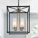 preview thumbnail 9 of 8, Modern Large 12'' Lantern Pendant 4-light Glass Boxy Elecplated Brass Ceiling Light for Dining Room