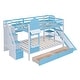 preview thumbnail 4 of 14, Impression & Castle Style Full over Full Bunk Bed with 2 Drawers 3 Shelves and Slide, Sturdy construction & Extra Fun, Blue