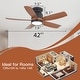 preview thumbnail 3 of 12, Sofucor 42"/48"/ 52"/60"Noiseless Walnut Wood Ceiling Fan with Remote Control, Integrated Light Optional