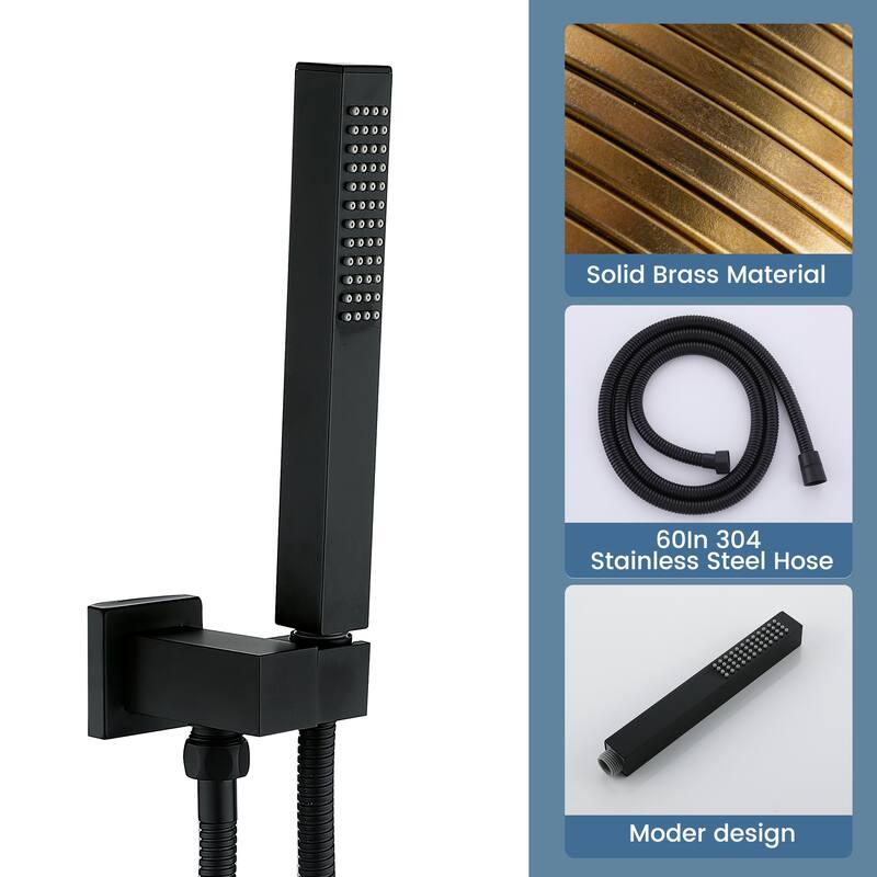 9.84" Digital Display Thermostatic Complete Shower System with Rough in-Valve, Rain Shower Head