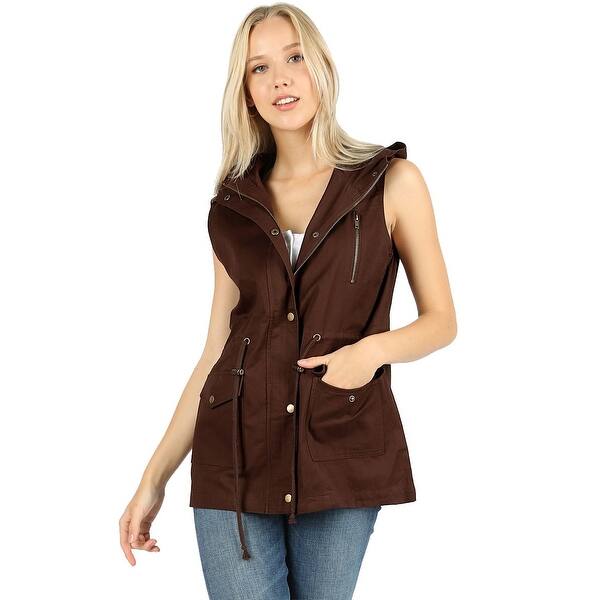 Shop Niobe Clothing Womens Sleeveless Utility Military Style