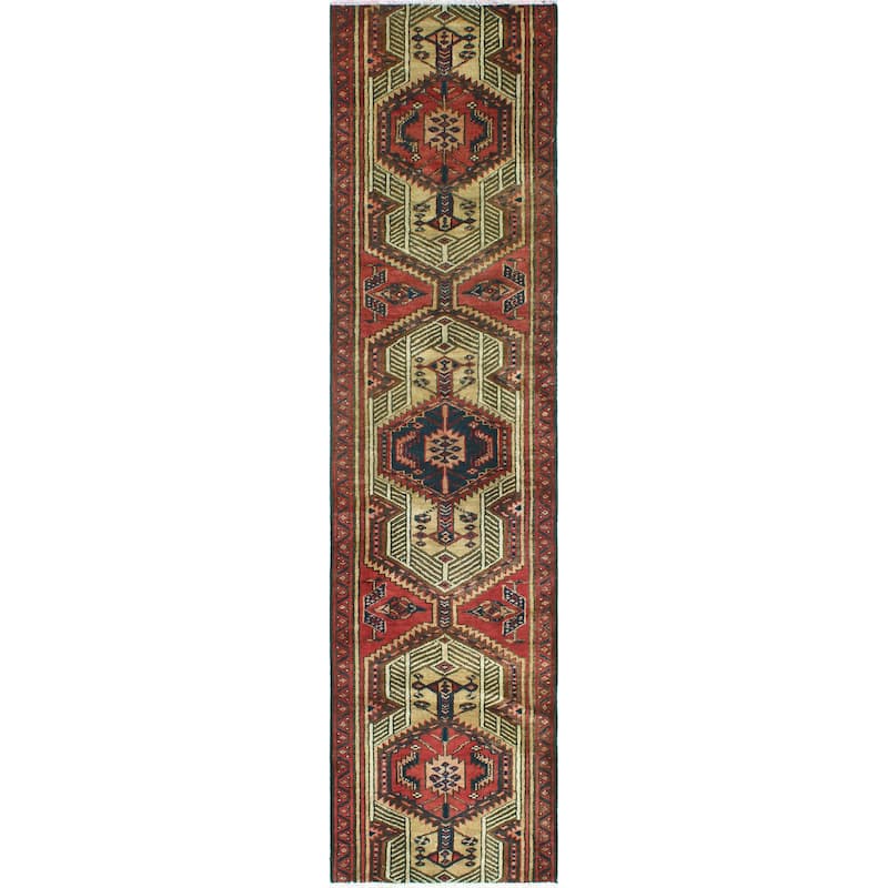 Fine Vintage Distressed Asem Rust/Beige Runner - 2'1" x 9'0"