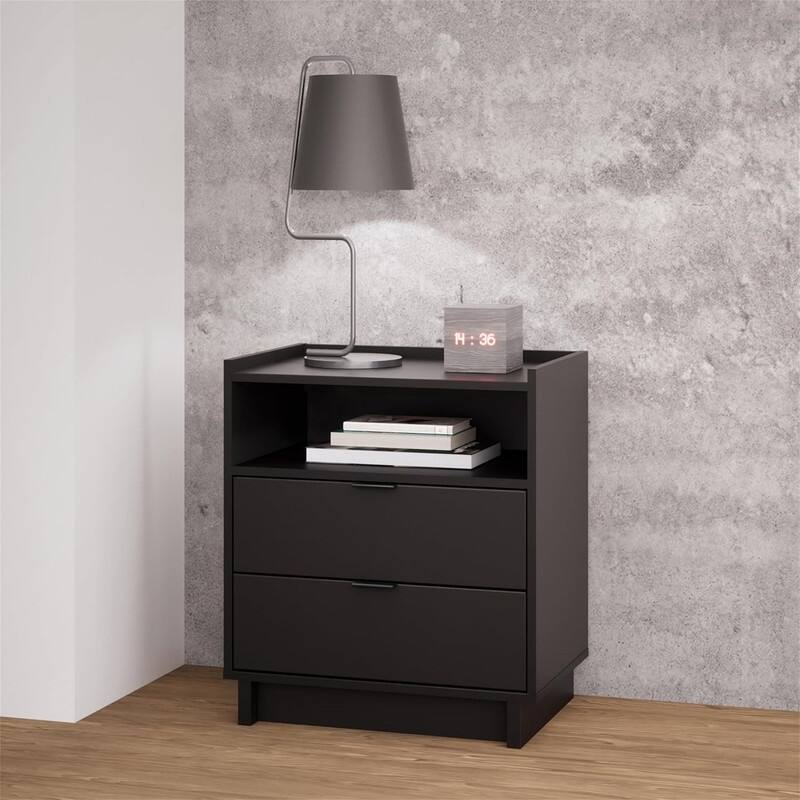 2 Drawer Nightstand Simple Black - Simple Black