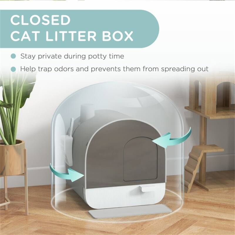 Fully Enclosed Cat Litter Box - 17" L x 17.25" W x 18.5" H